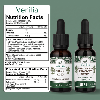 Verilia® GutCleanse 2-Step Parasite Cleanse Kit - Natural Herbal Detox for a Cleaner, Healthier Gut